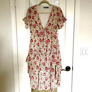 Nasty Gal Floral Midi Dress Size 6